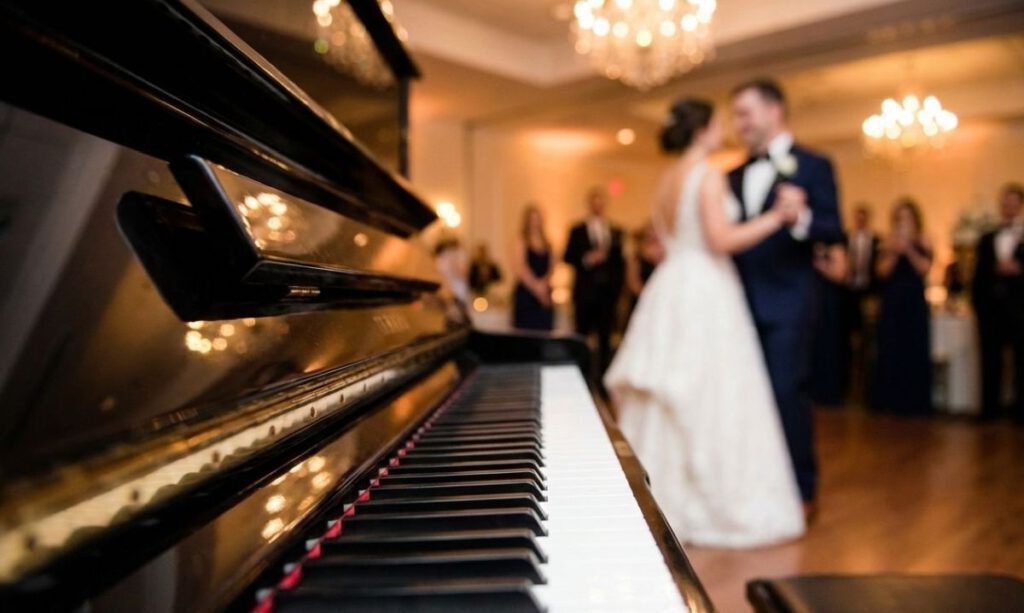 Pianist Josh Maccoy live am Flügel beim Hochzeitstanz – buchbar für Events im Rhein-Main-Gebiet
